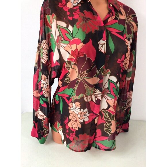 Zara Floral Blouse Womens Small New $49 - Picture 3 of 8